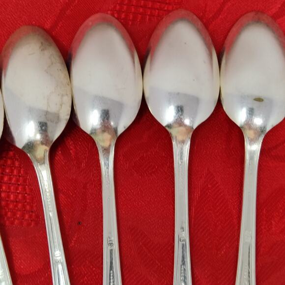 7X Tsp COTILLION Rogers Vintage Silverplate Flatware IS Teaspoons - Picture 11 of 13
